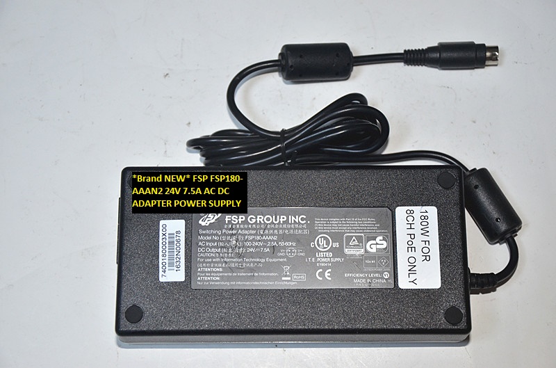 *Brand NEW* 24V 7.5A FSP FSP180-AAAN2 AC DC ADAPTER POWER SUPPLY - Click Image to Close